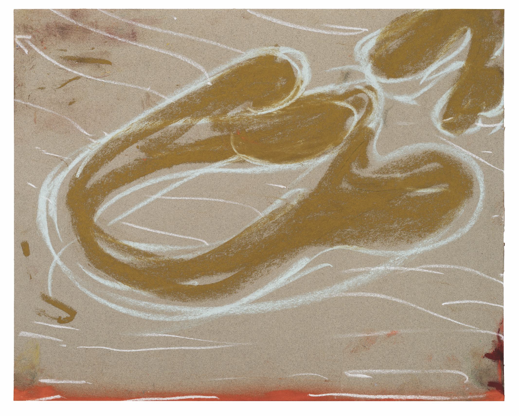 Francisca Carvalho Saffron bones crossing the rapids, 2024 Soft pastel on paper 24 × 32 cm © Photo: João Neves